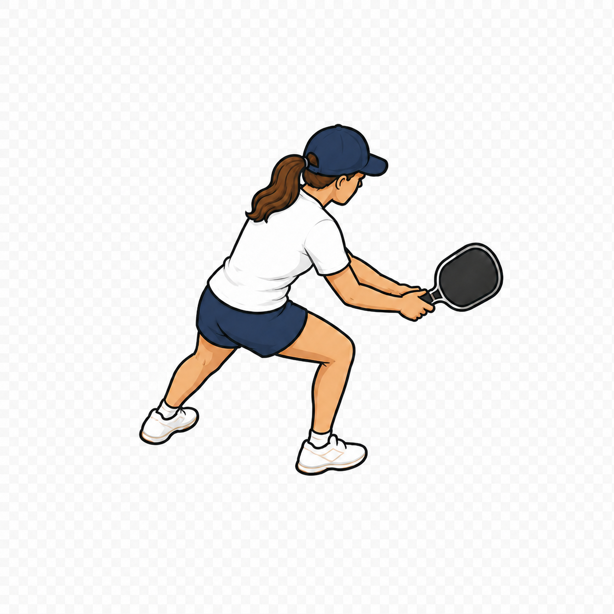 Pickleball player — female-forehand